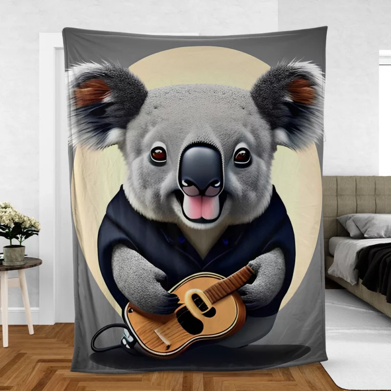 Koala Vector Illustration Fleece Blanket