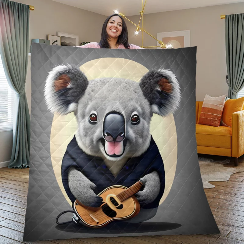 Koala Vector Illustration Quilt Blanket