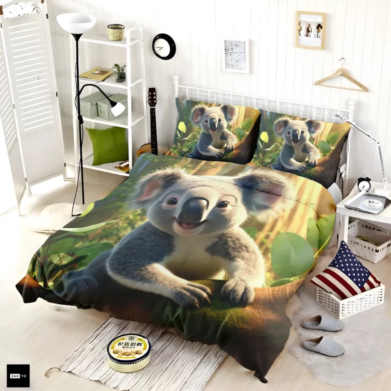 Koala in Eucalyptus Forest Bedding Set