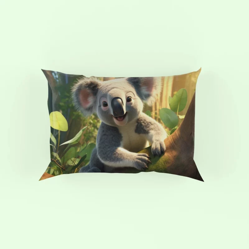 Koala in Eucalyptus Forest Pillow Case