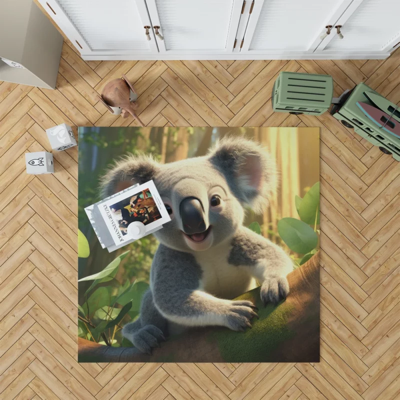 Koala in Eucalyptus Forest Rug