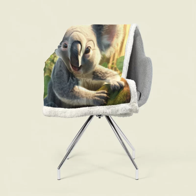 Koala in Eucalyptus Forest Sherpa Fleece Blanket 1