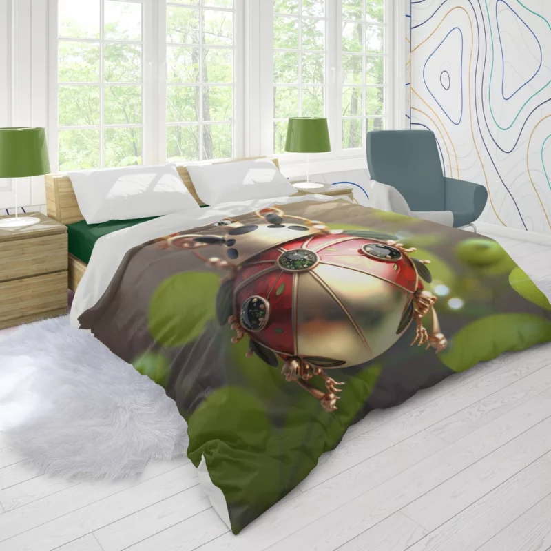 Ladybug Necklace Duvet Cover