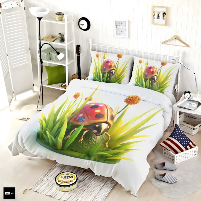 Ladybug Sitting on Egg Bedding Set