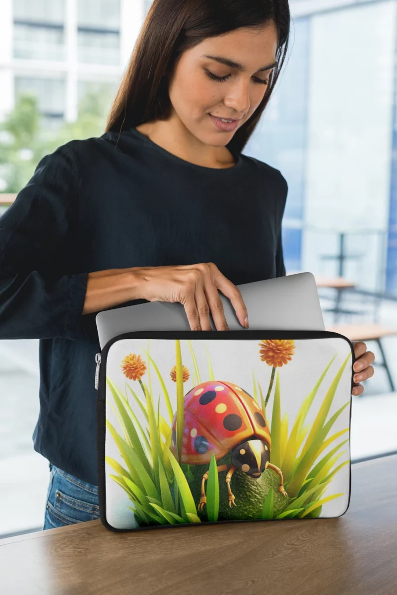 Ladybug Sitting on Egg Laptop Sleeve 1