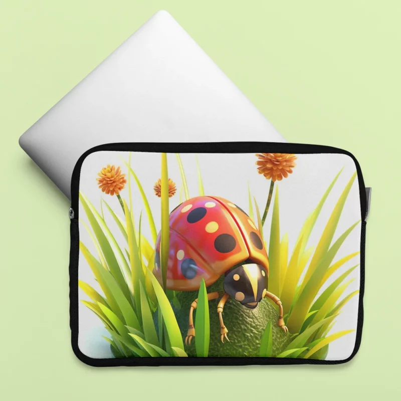 Ladybug Sitting on Egg Laptop Sleeve