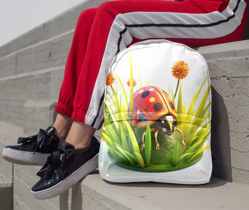 Ladybug Sitting on Egg Minimalist Backpack 1