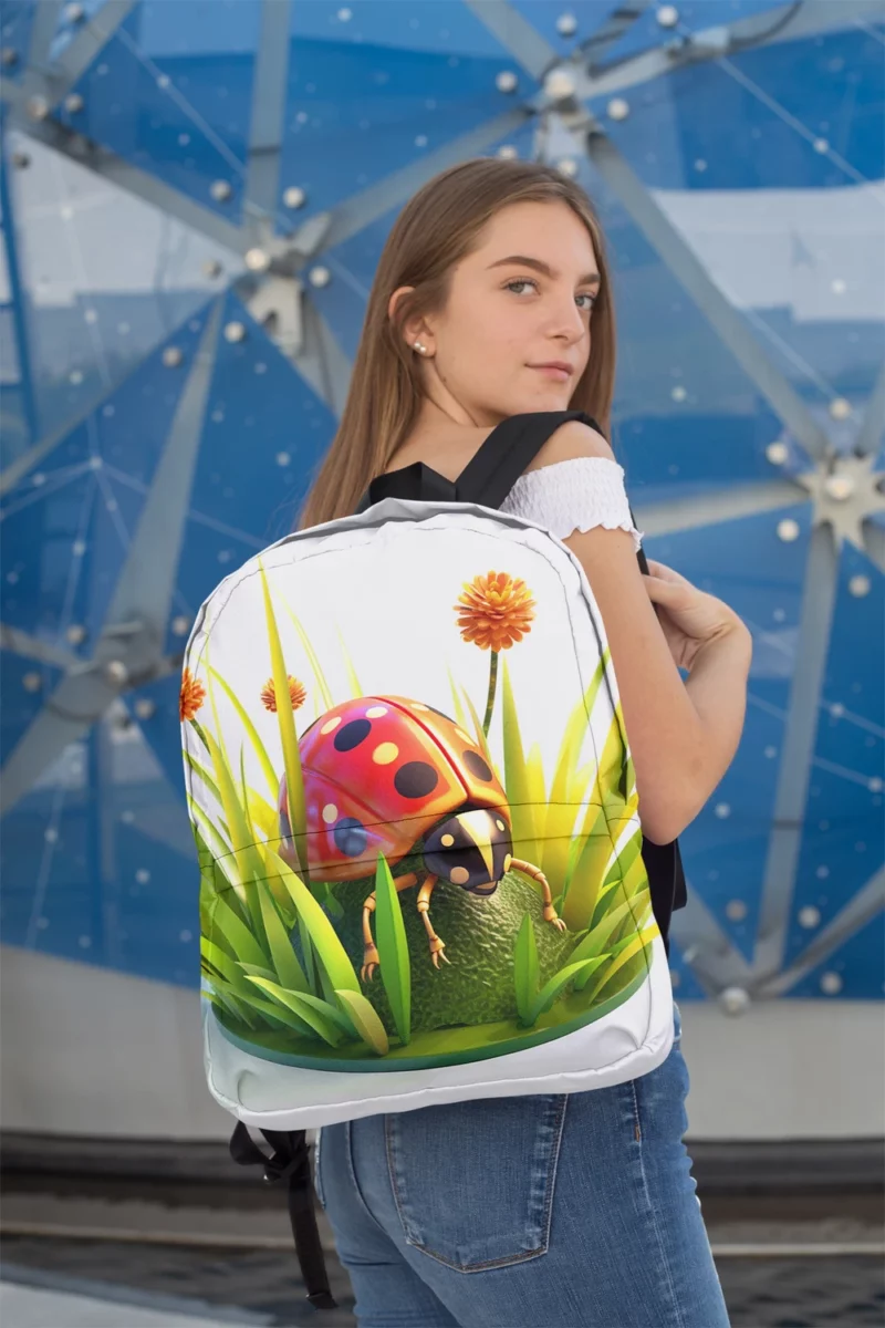 Ladybug Sitting on Egg Minimalist Backpack 2