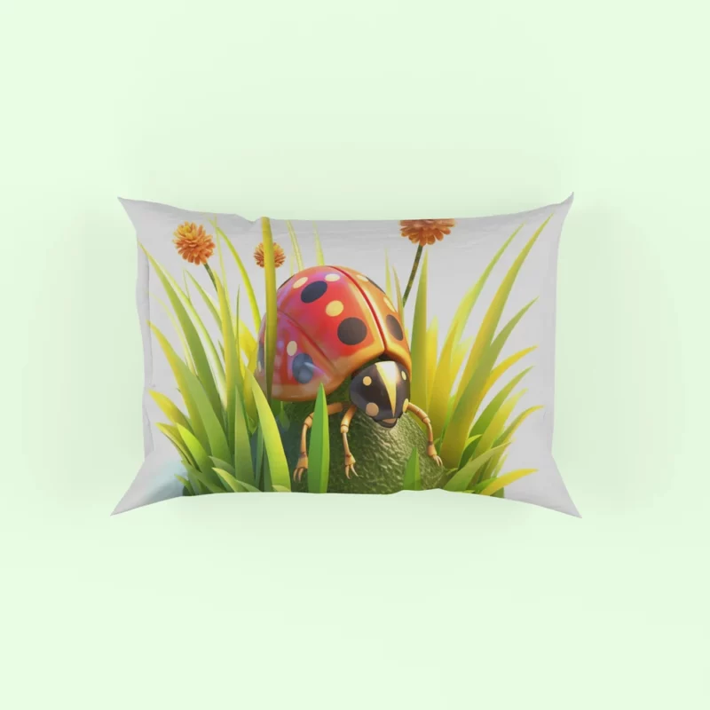 Ladybug Sitting on Egg Pillow Case