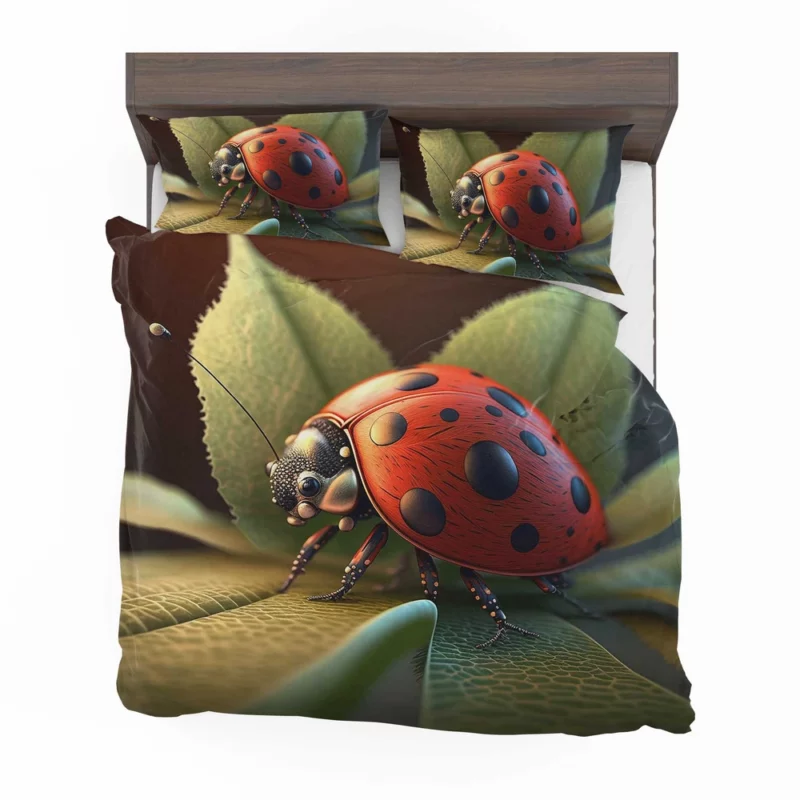 Ladybug Sitting on Leaf Bedding Set 2