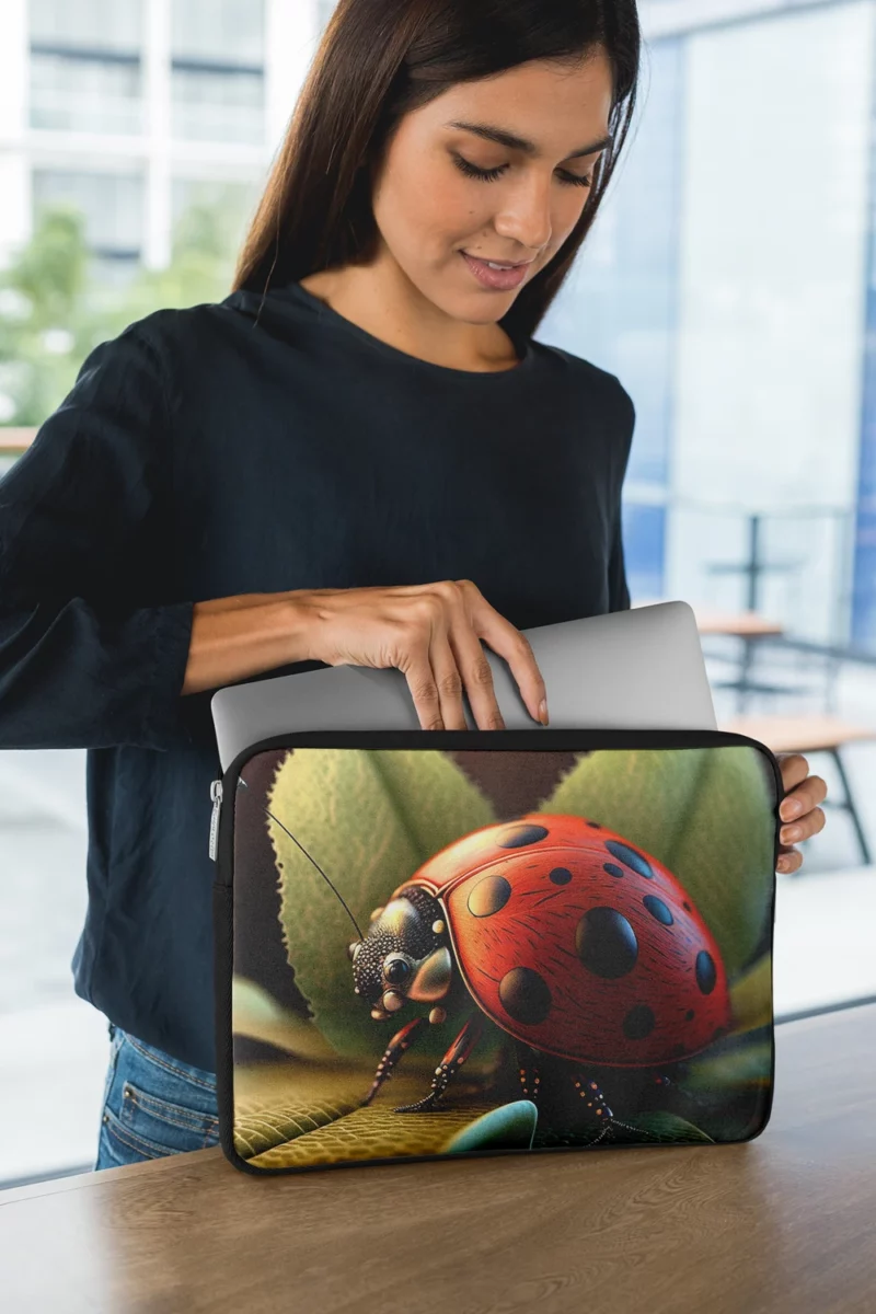 Ladybug Sitting on Leaf Laptop Sleeve 1