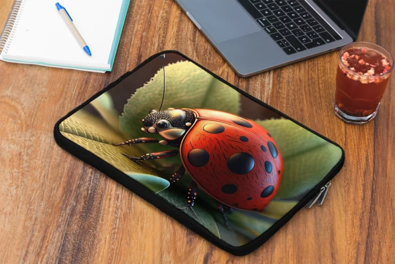 Ladybug Sitting on Leaf Laptop Sleeve 2