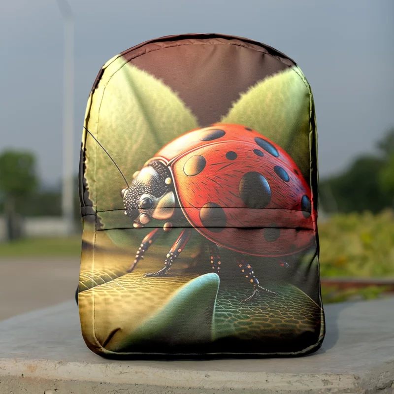 Ladybug Sitting on Leaf Minimalist Backpack