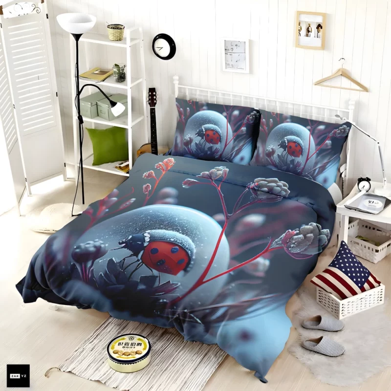 Ladybug in the Snow Artwork Bedding Set