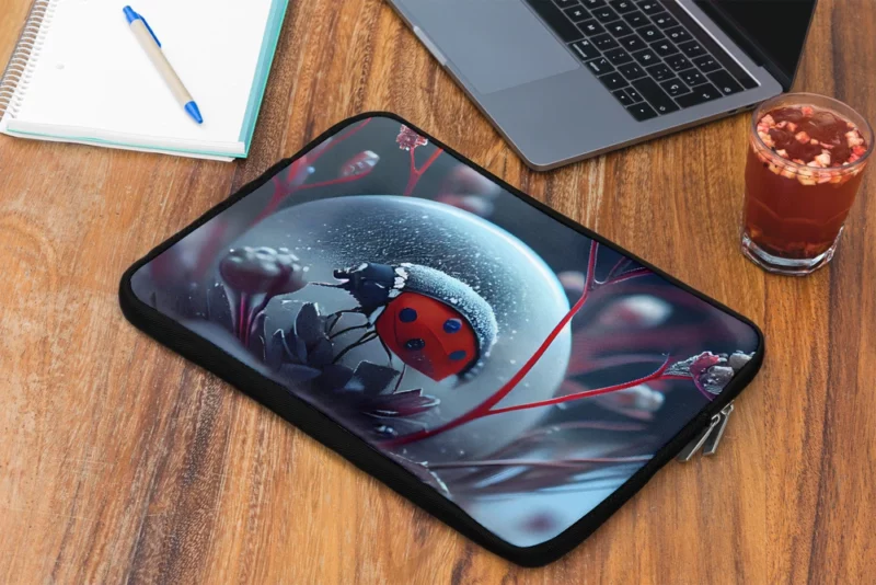 Ladybug in the Snow Artwork Laptop Sleeve 2