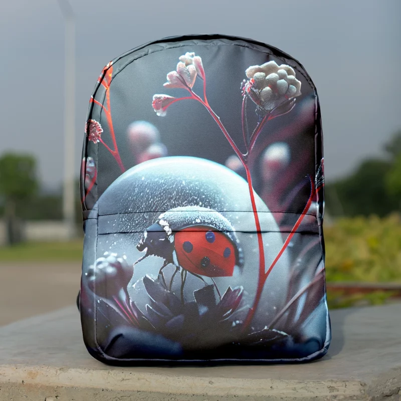 Ladybug in the Snow Artwork Minimalist Backpack