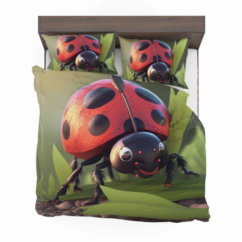 Ladybug on Green Background Bedding Set 2