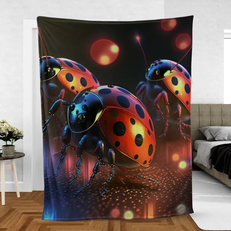 Ladybugs Disco Party Fleece Blanket