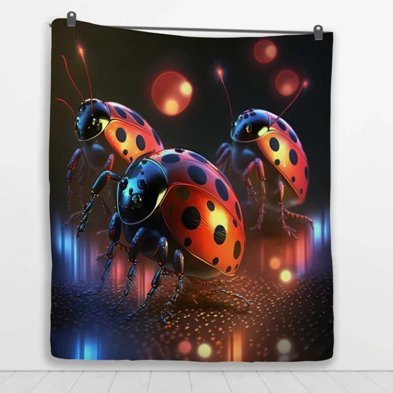 Ladybugs Disco Party Quilt Blanket 1