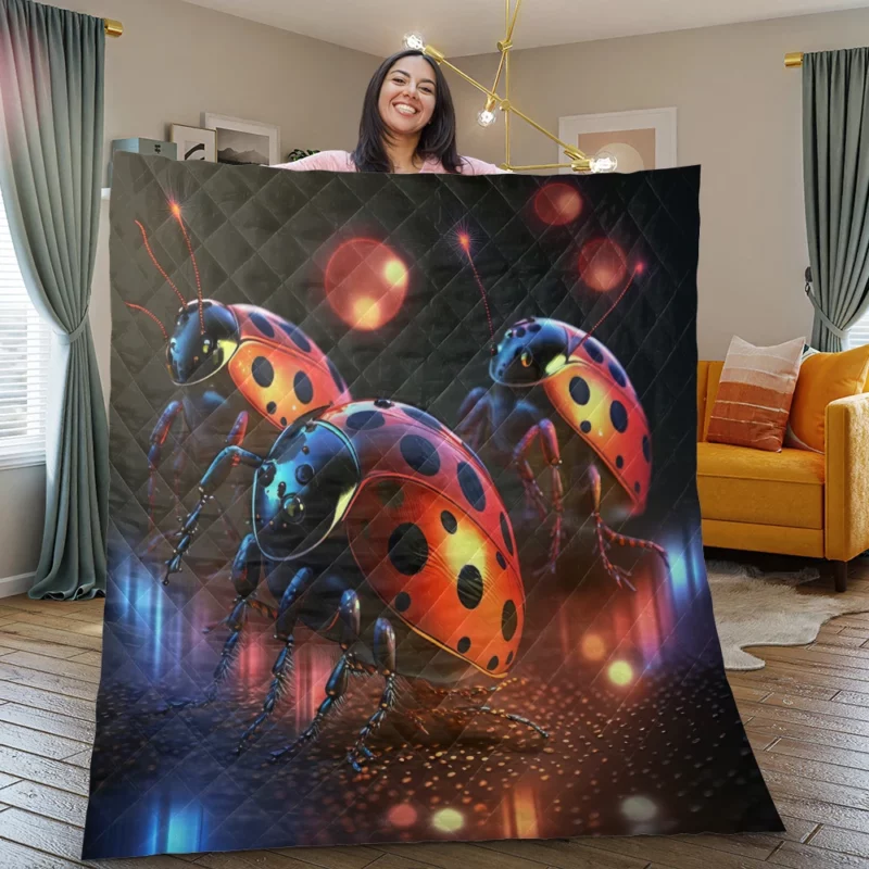 Ladybugs Disco Party Quilt Blanket