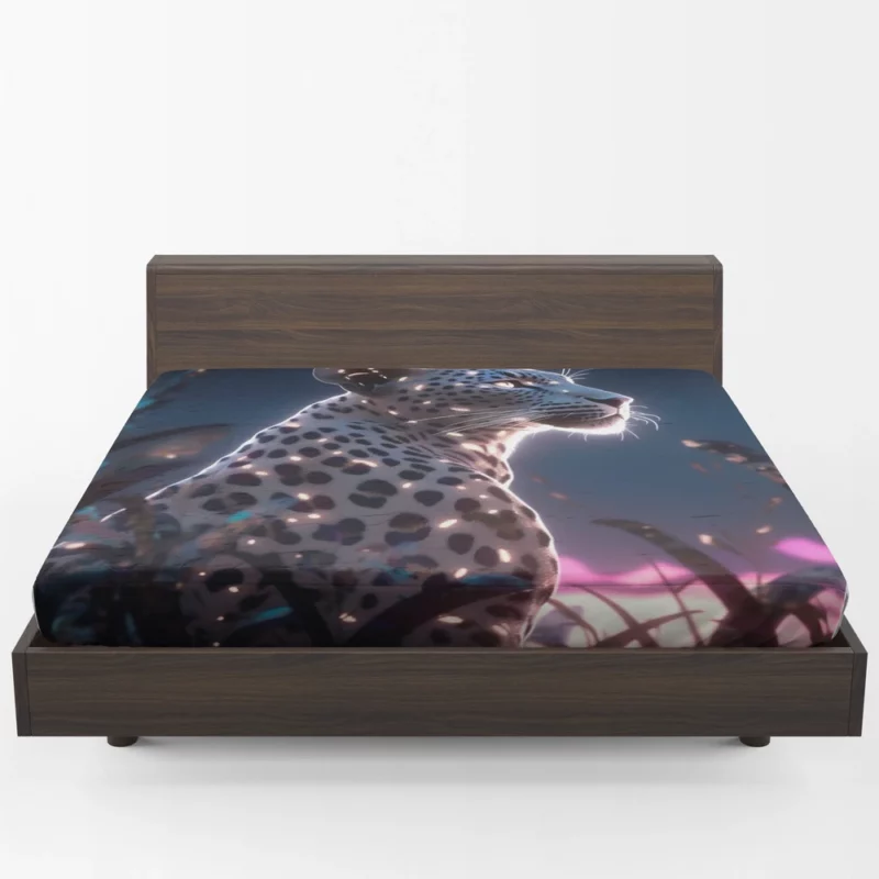 Leopard Lounging in Grass Fitted Sheet 1