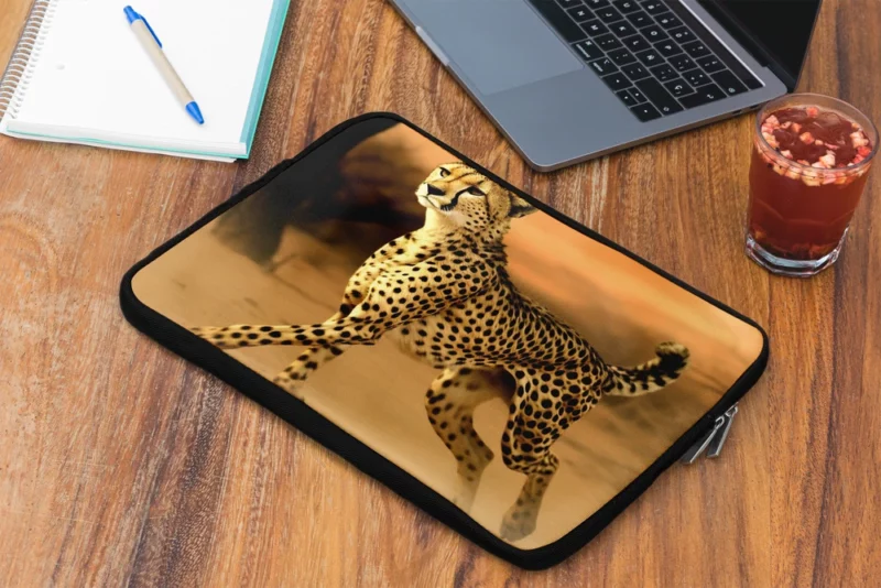 Leopard Running Through Forest Laptop Sleeve 2