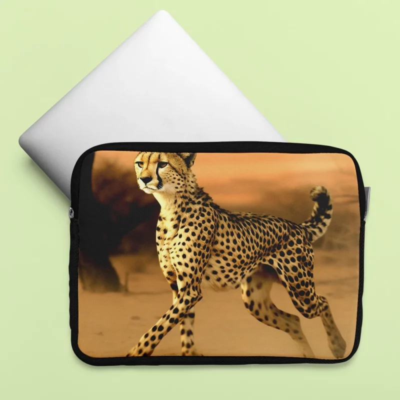 Leopard Running Through Forest Laptop Sleeve