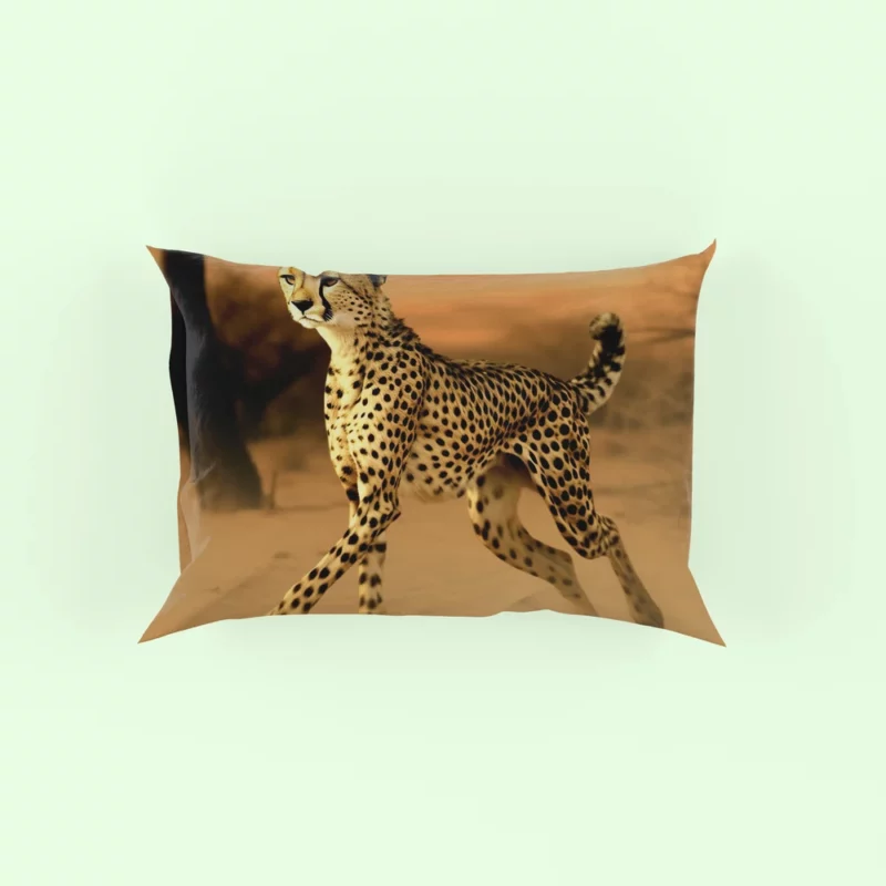 Leopard Running Through Forest Pillow Case