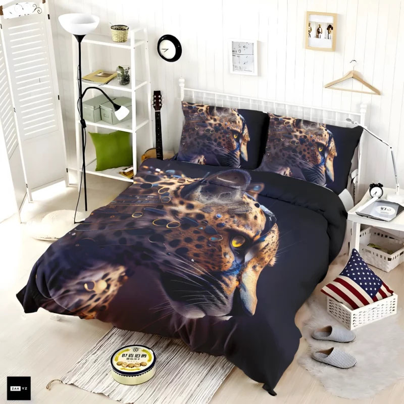 Leopard With Blue Eyes Bedding Set