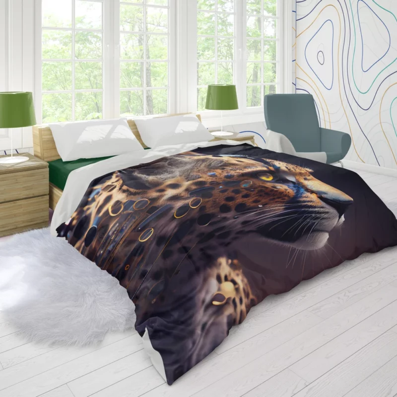 Leopard With Blue Eyes Duvet Cover