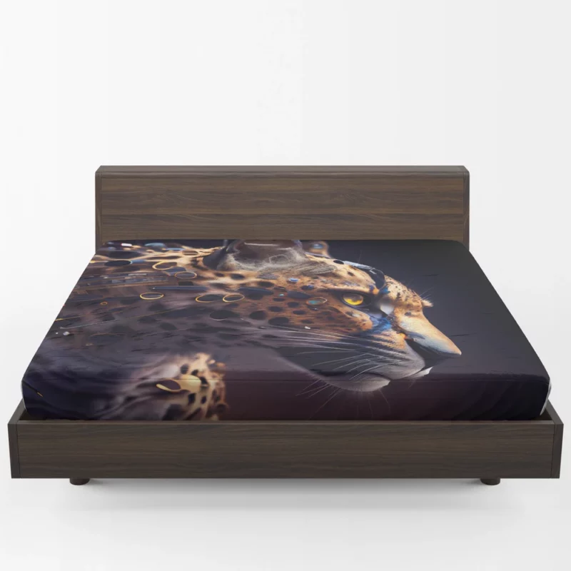 Leopard With Blue Eyes Fitted Sheet 1