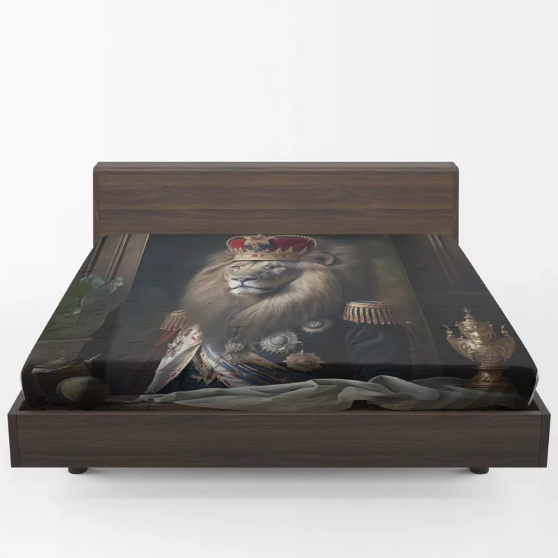 Lion Portrait Artwork Fitted Sheet 1