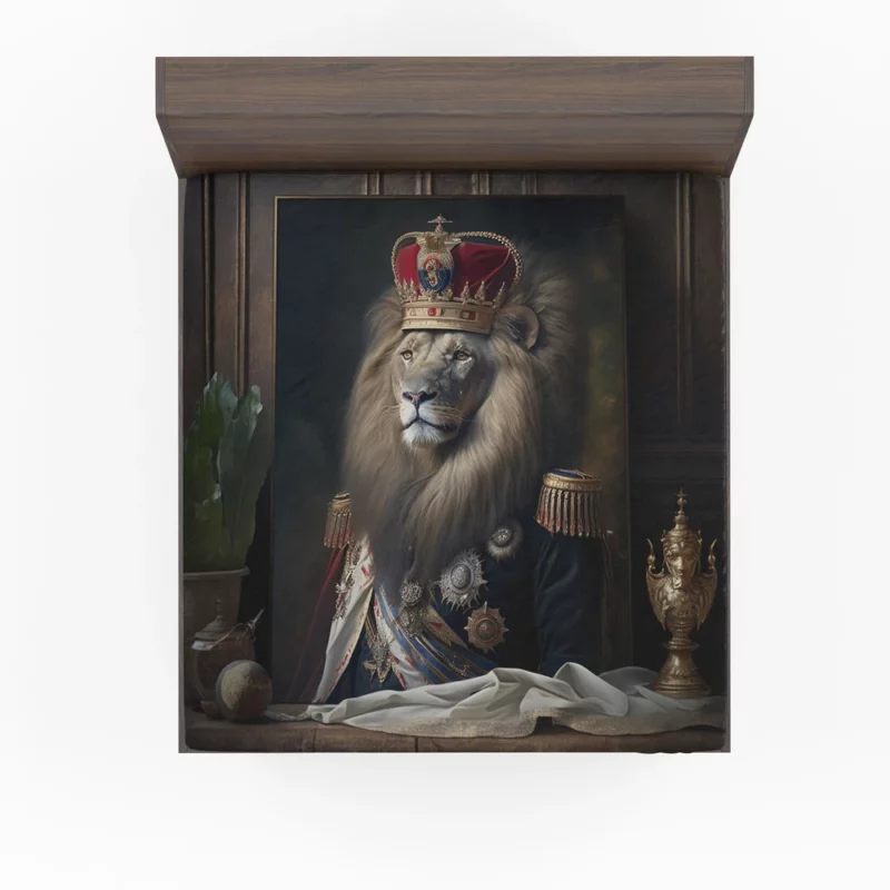 Lion Portrait Artwork Fitted Sheet