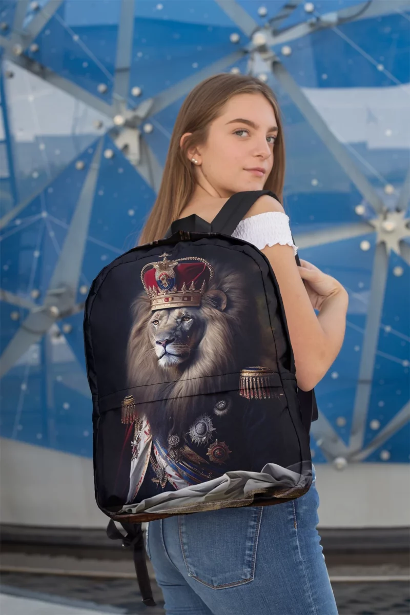 Lion Portrait Artwork Minimalist Backpack 2