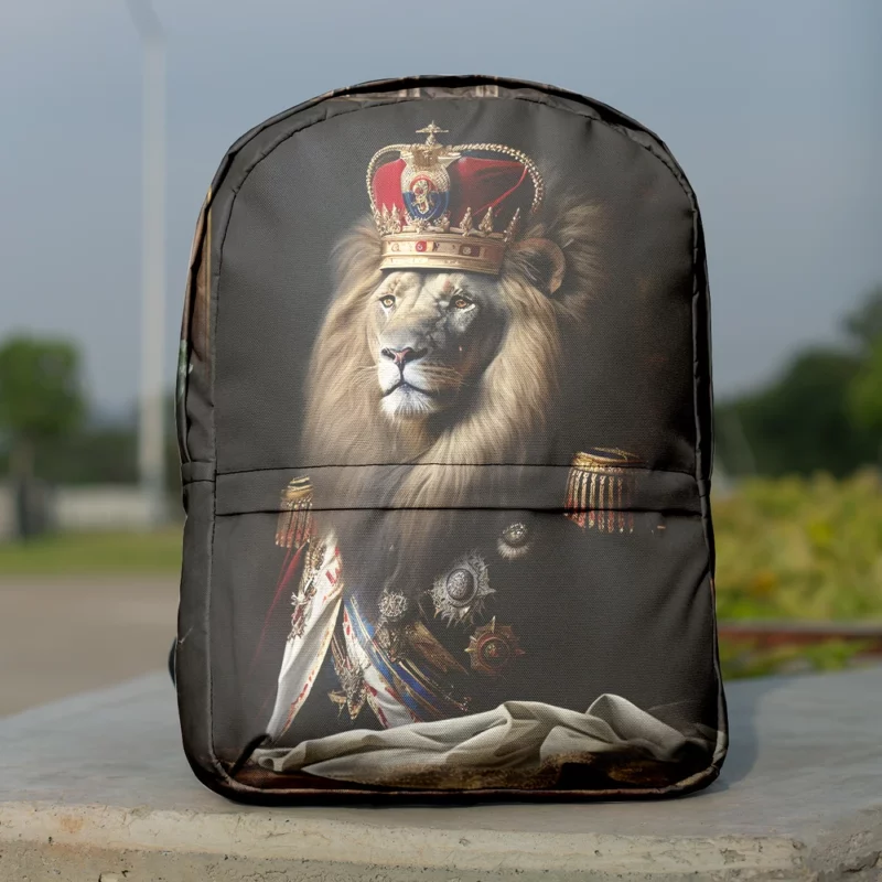 Lion Portrait Artwork Minimalist Backpack