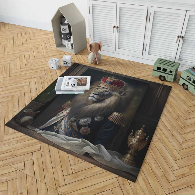 Lion Portrait Artwork Rug 1