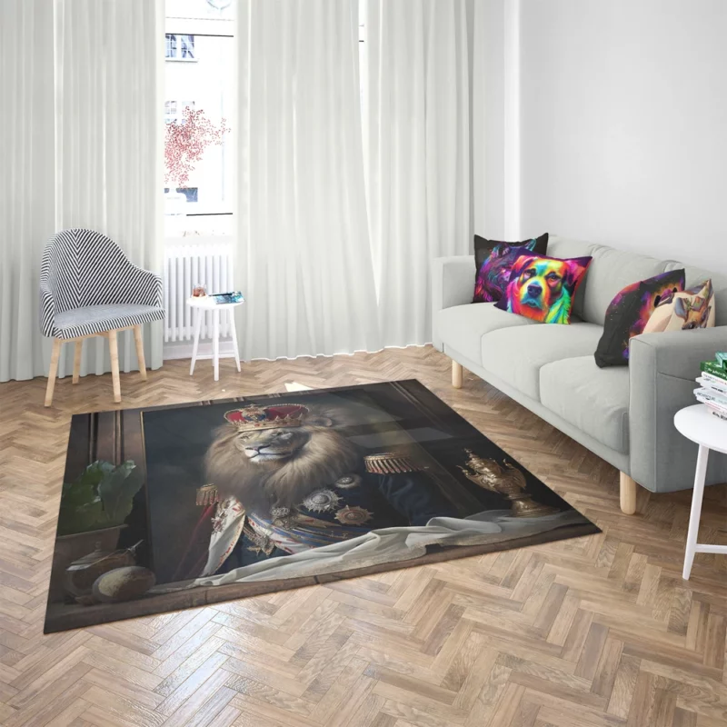 Lion Portrait Artwork Rug 2