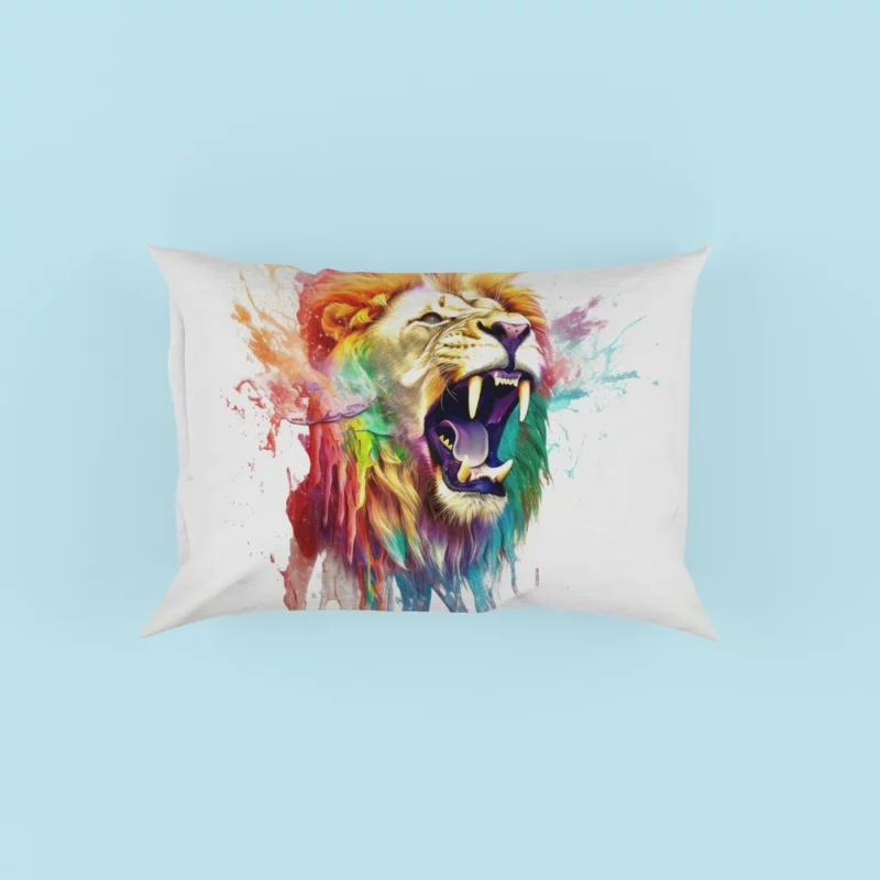 Lion Splash Artwork Pillow Case