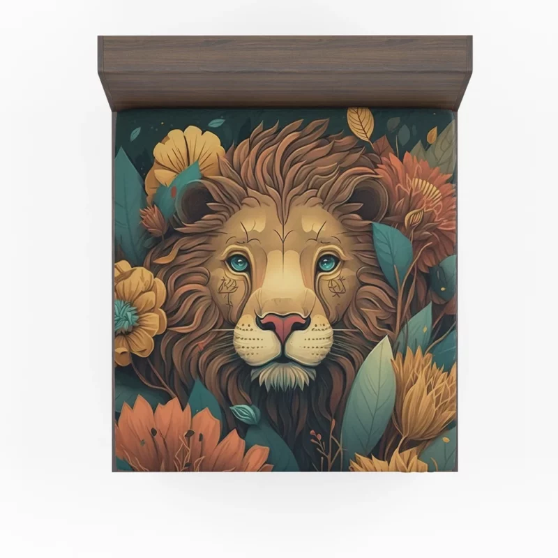 Lion With a Blue Eye Fitted Sheet