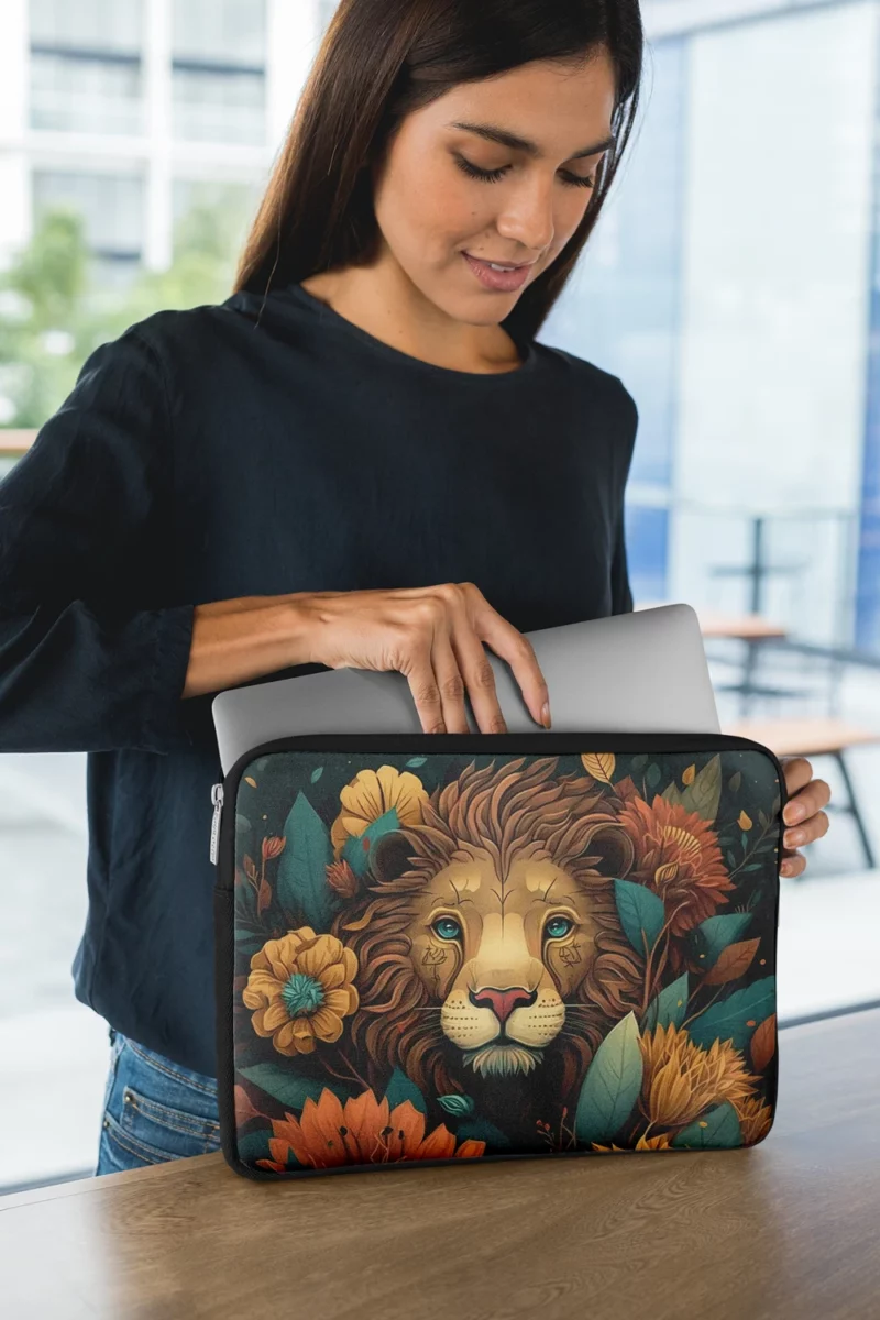 Lion With a Blue Eye Laptop Sleeve 1