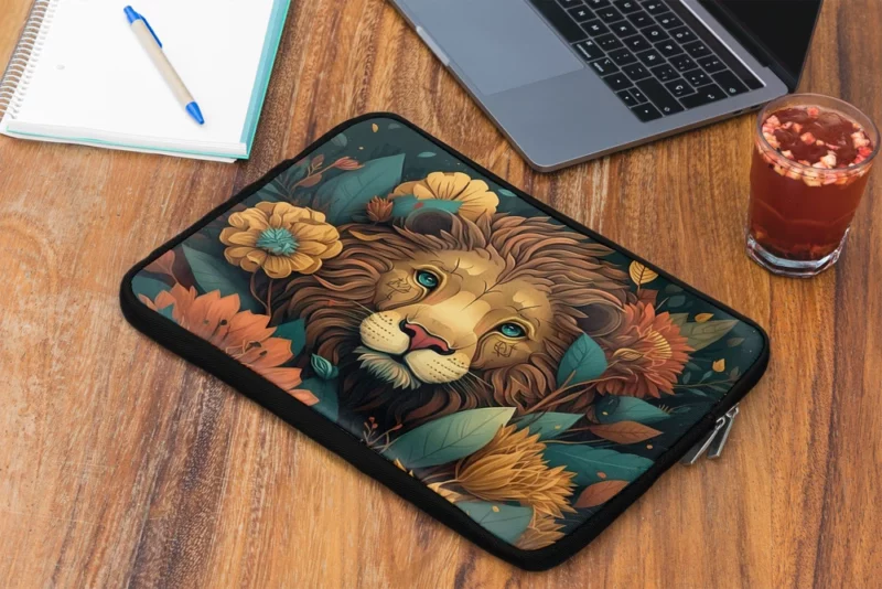 Lion With a Blue Eye Laptop Sleeve 2