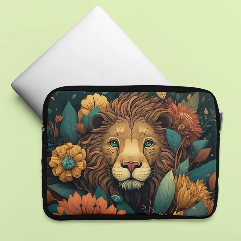 Lion With a Blue Eye Laptop Sleeve