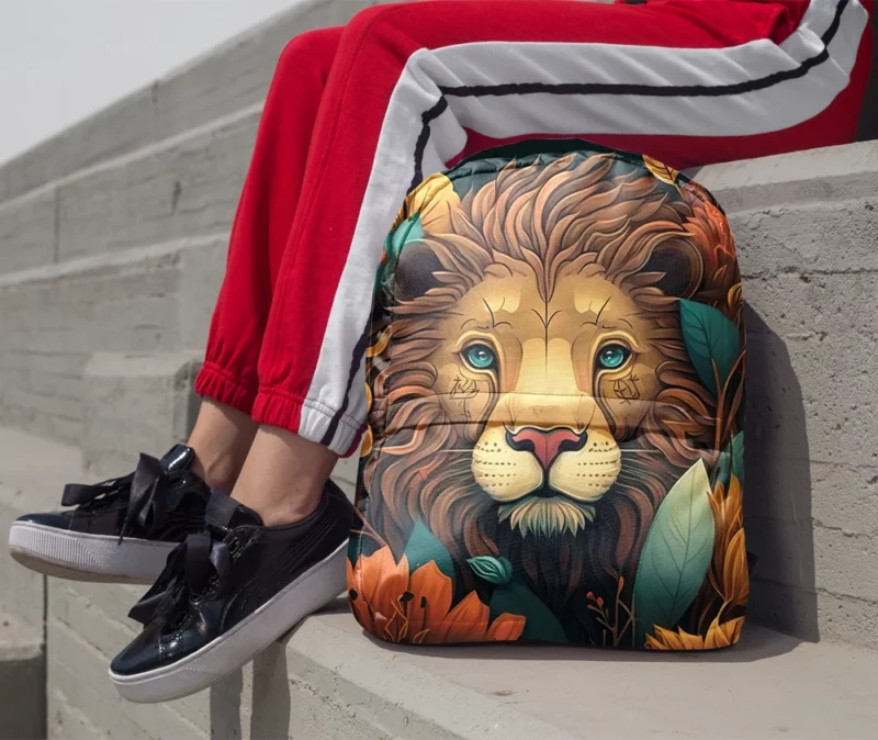 Lion With a Blue Eye Minimalist Backpack 1