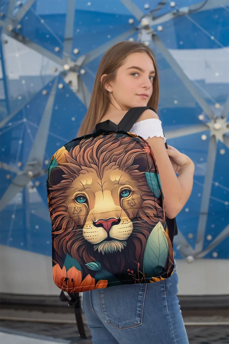 Lion With a Blue Eye Minimalist Backpack 2