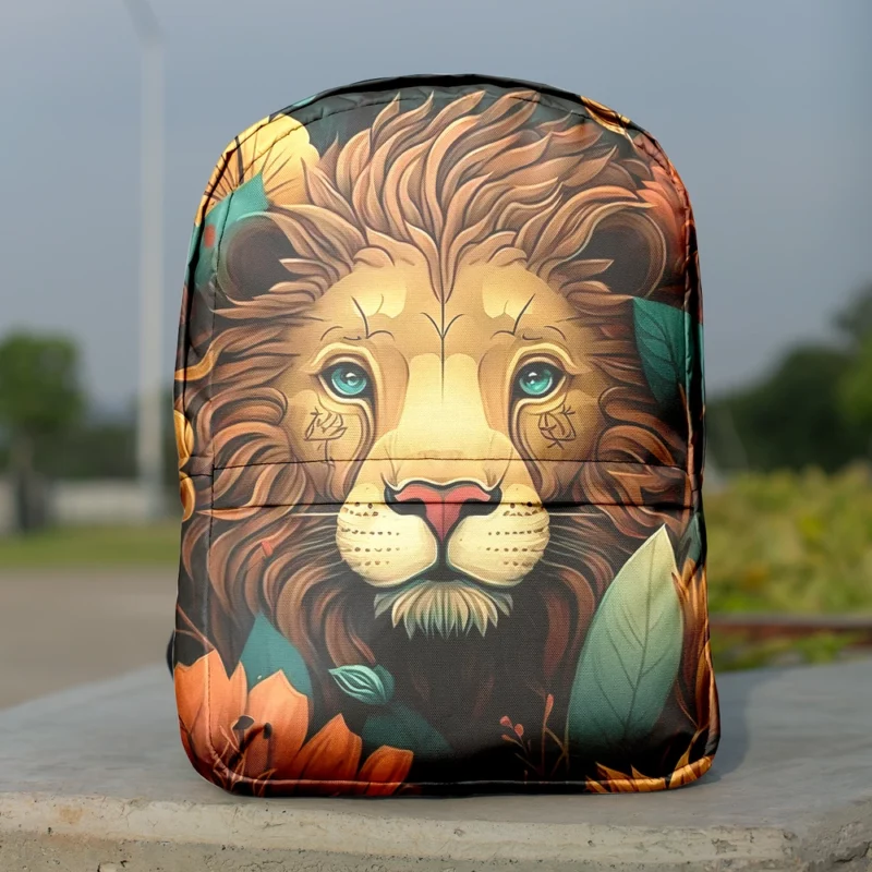 Lion With a Blue Eye Minimalist Backpack