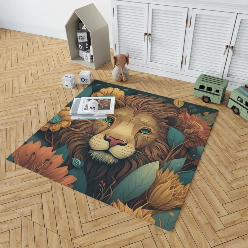 Lion With a Blue Eye Rug 1