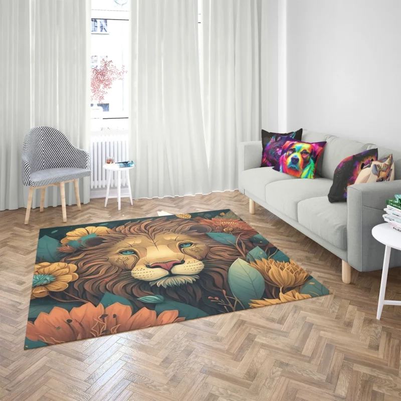 Lion With a Blue Eye Rug 2