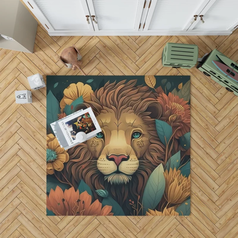 Lion With a Blue Eye Rug