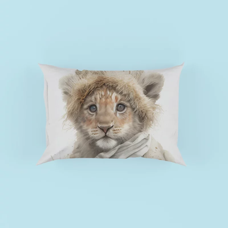 Lion in Winter Clothes Pillow Case