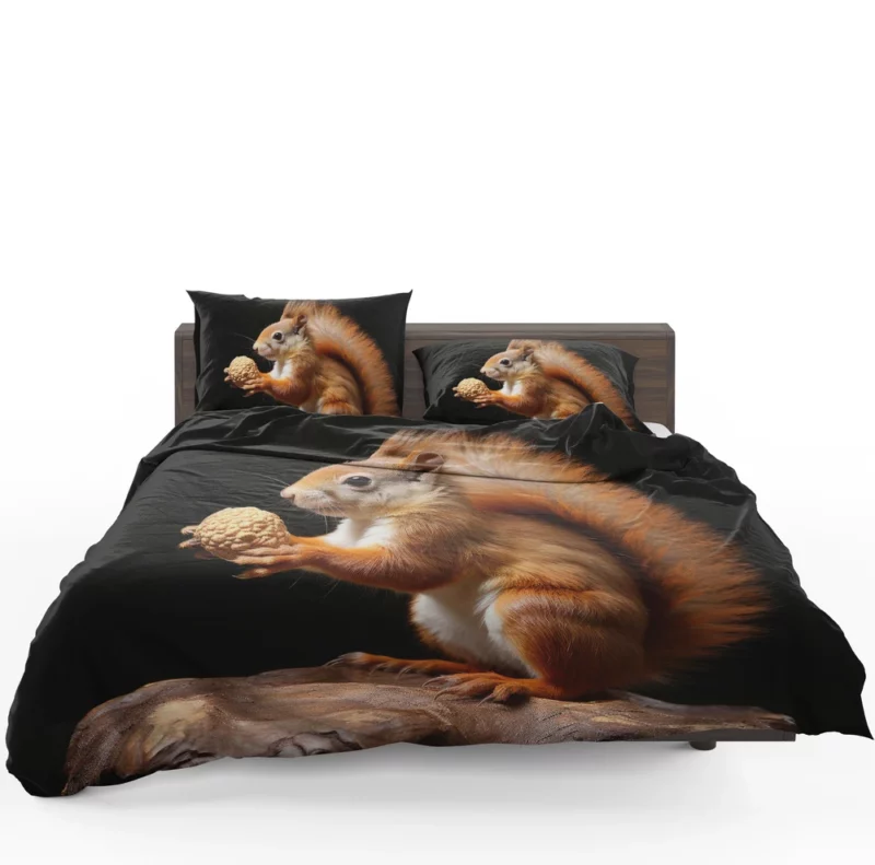 Lively Squirrel Nibbling a Nut Bedding Set 1